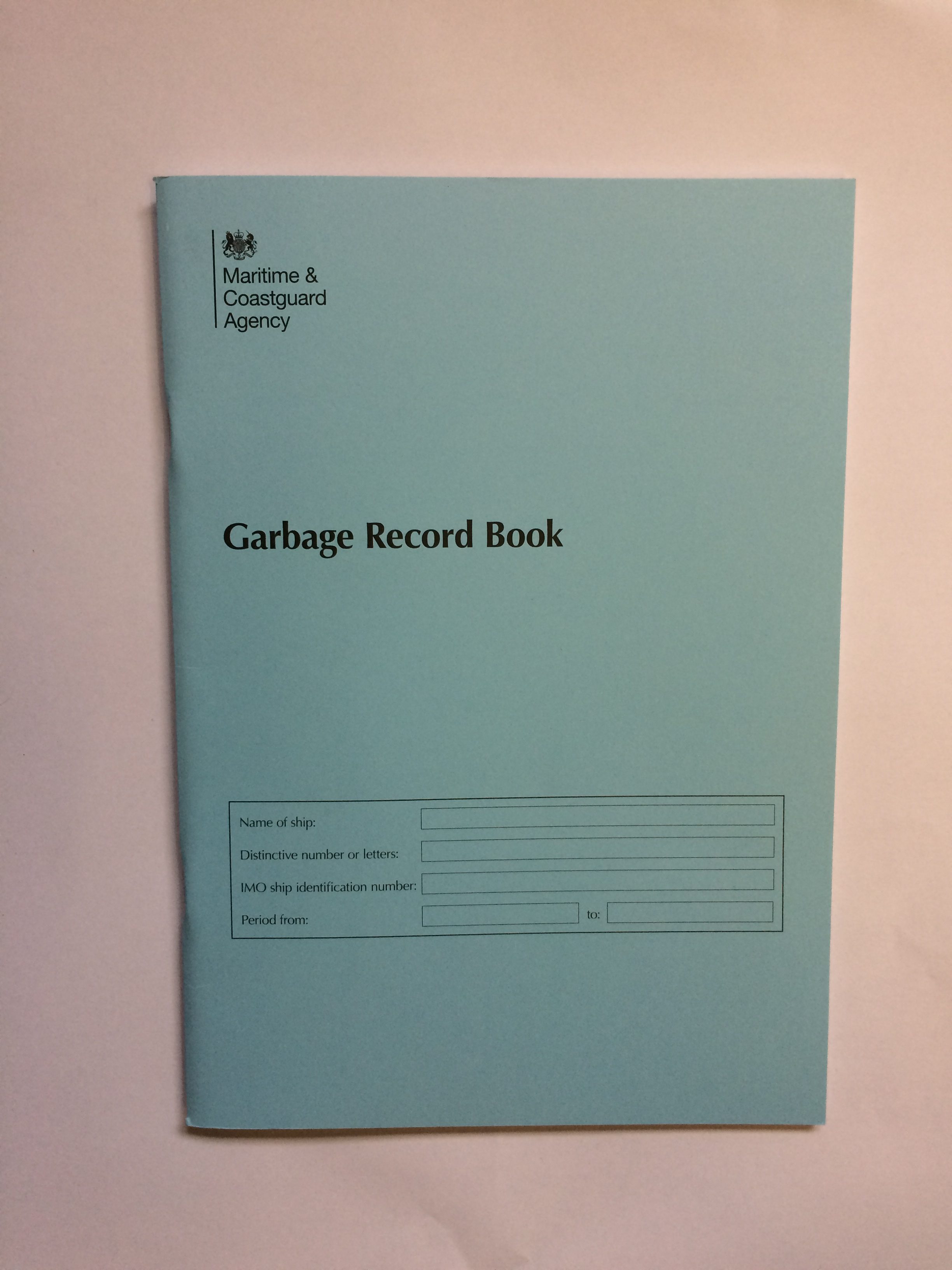 MCA Garbage record book Maritime Printing Ship Log Books and Ship